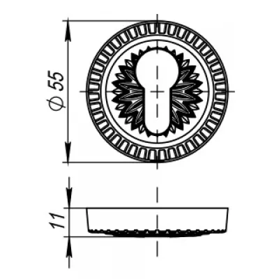 Накладка CYLINDER ET/CL-OB-13 Античная бронза 2 шт.