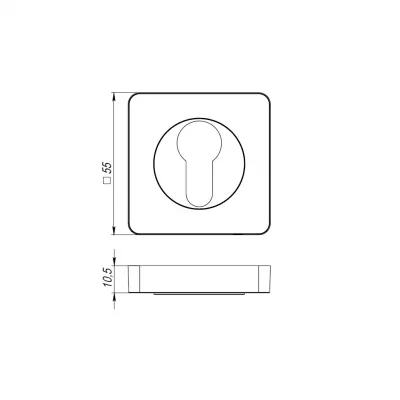 Накладка CYLINDER ET/SQ-21SN-3 матовый никель 2шт.