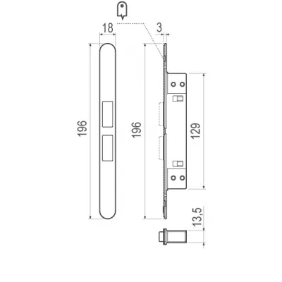 Магнитная AGB защелка регулируемая Touch B01120.30.93 (черный) с лицевой планкой B01120.31.93