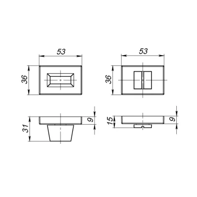 Ручка поворотная WC-BOLT BK6 UCS BL-26 Черный