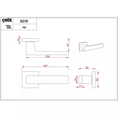 Дверная ручка CEBI FLAT, Хром матовый