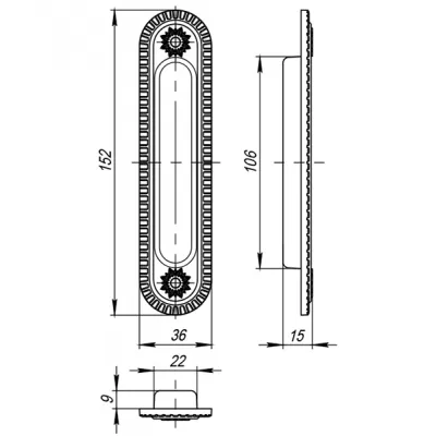 Ручка для раздвижных дверей SH010/CL OB-13 Античная бронза