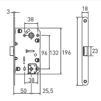 Защёлка сантехническая магнитная ARCHIE LM 52120L AB/ACF античная бронза / античный кофе