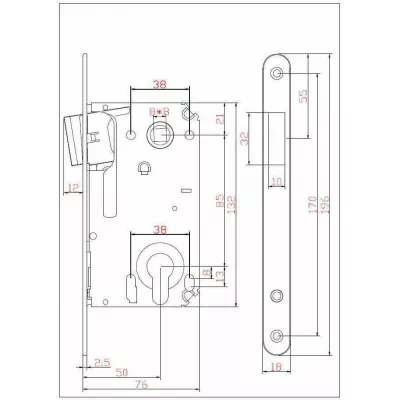 Защёлка под цилиндр магнитная ADDEN BAU KEY MAG 5085 GOLD Золото