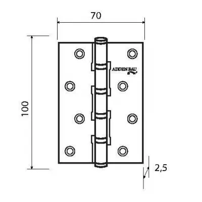 Петли универсальные ADDEN BAU 100X70X2.5 4BB BLACK NICKEL Чёрный никель