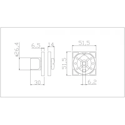 Завёртка сантехническая ADDEN BAU WC SQ-003 BLACK (цвет ЧЁРНЫЙ МАТОВЫЙ)