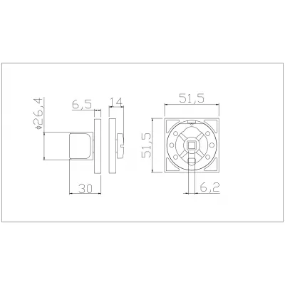 Завёртка сантехническая ADDEN BAU WC SQ-003 NICKEL (цвет НИКЕЛЬ)