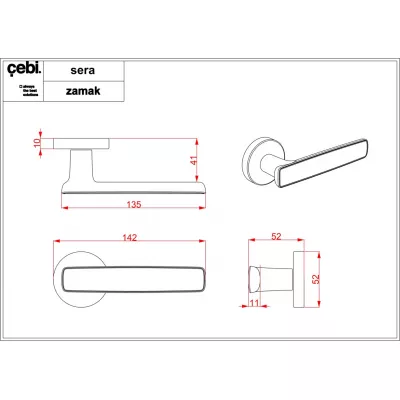 Ручки дверные CROMA SERA CP/AL6 (хром/черный)