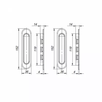 Ручки для раздвижных дверей Soft LINE SL-010 CP