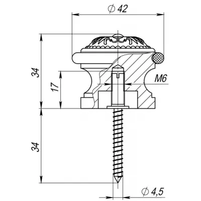 Упор дверной DS SM01 MAB-6 темная бронза