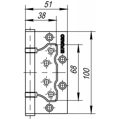 Петля универсальная без врезки IN4500W-BL CP (500-2BB/BL 100x2,5) хром БЛИСТЕР