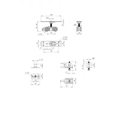 Комплект для раздвижных дверей Comfort - PRO SET 1 /rollers/ 80 (CFA170)