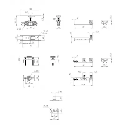 Базовый комплект для синхронного открывания дверей Comfort - PRO SET 4 /synchron/ 80 (CFA171A)