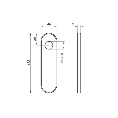 Комплект накладок FP.DH172.0433 NE ESC W/CYL HOLE 1prs (DH-0433) без отверстий под ЦМ