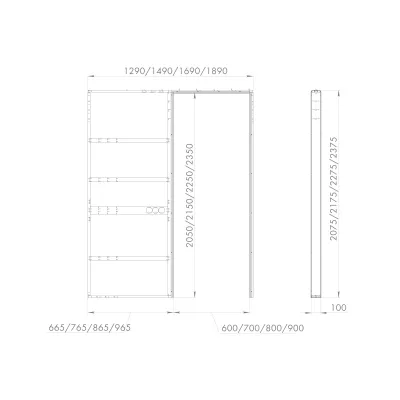 Пенал для скрытой раздвижной системы SLD.Comfort-PENAL caseta 900/2300