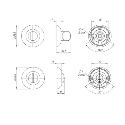 Ручка поворотная BK6 TL WH-19 белый